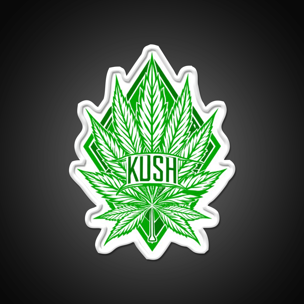 Kush Leaf Hemp Inspired Green Leaf Led Neon Sign Rgb Color - Shineneon