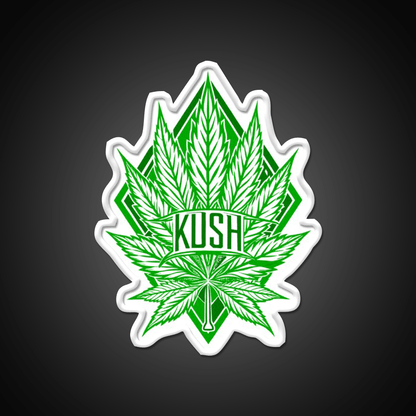Kush Leaf Hemp Inspired Green Leaf Led Neon Sign Rgb Color - Shineneon