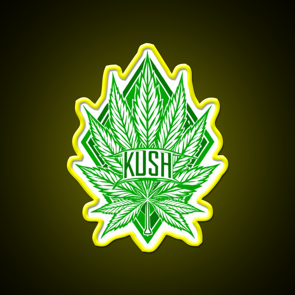 Kush Leaf Hemp Inspired Green Leaf Led Neon Sign Rgb Color - LED neon sign view 7