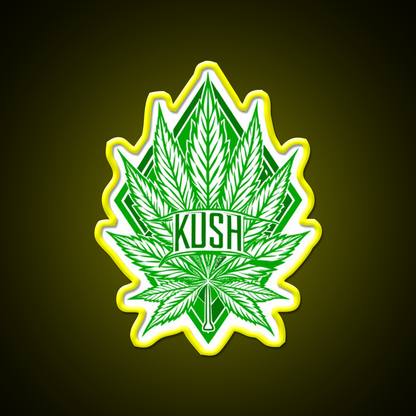 Kush Leaf Hemp Inspired Green Leaf Led Neon Sign Rgb Color - LED neon sign view 7