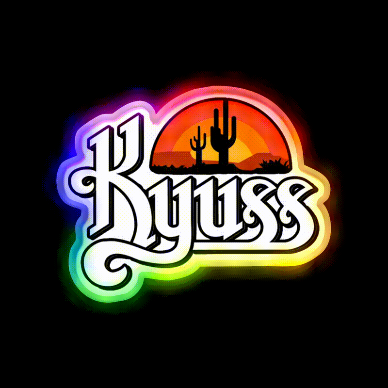 Kyuss American Stoner Rock Hemp Inspired Green Leaf Led Neon Sign Rgb Color - LED neon sign close-up detail