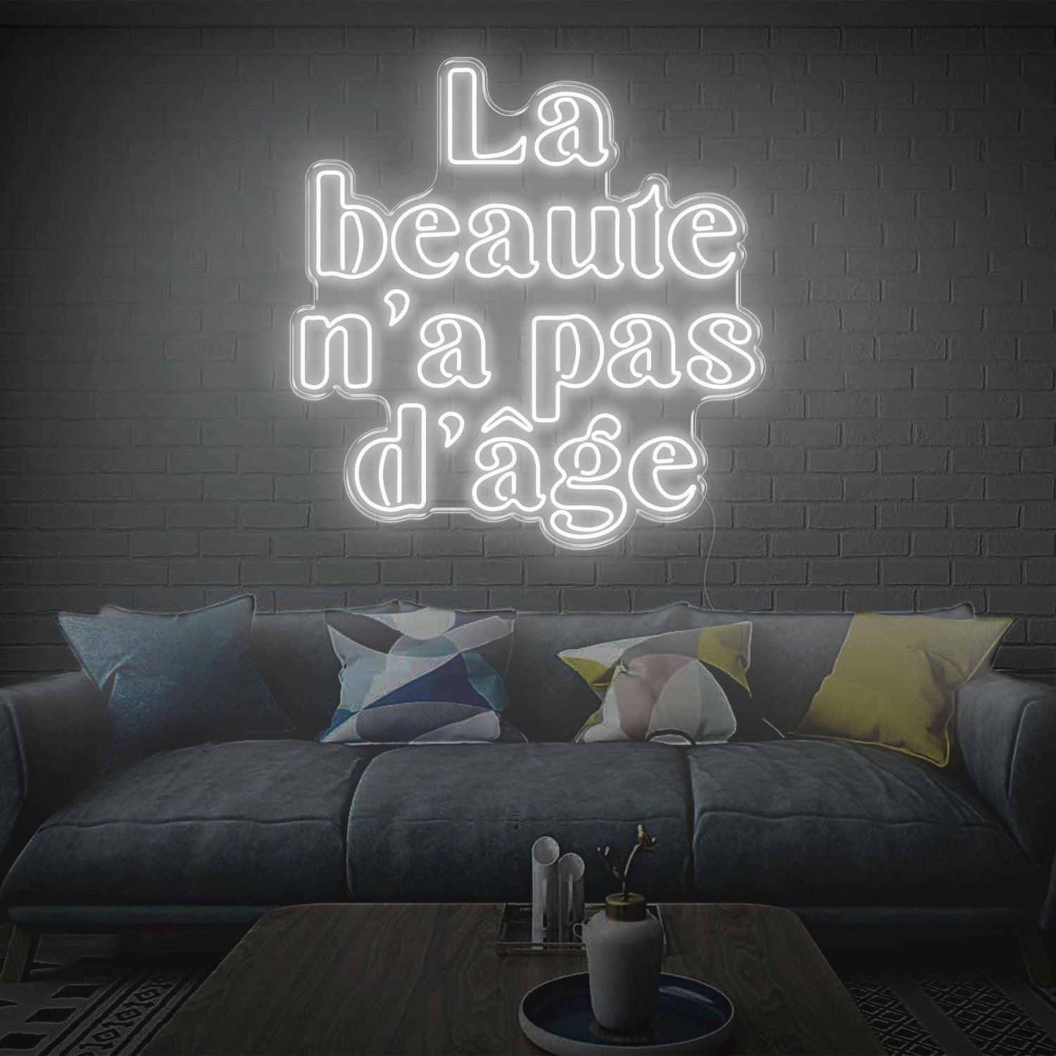 La Beaute Blue French Script Led Neon Sign For Home And Boutique Decor | Shineneon