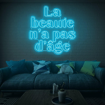La Beaute Blue French Script Led Neon Sign For Home And Boutique Decor | Shineneon