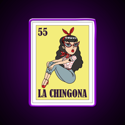 La Chingona Loteria Mexico 5 May Gift Bingo Party Drink Tequila Led Neon Sign Rgb Color - Shineneon