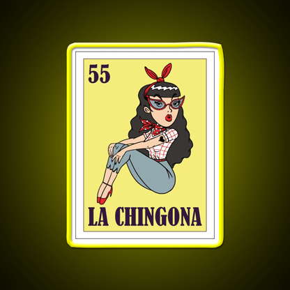 La Chingona Loteria Mexico 5 May Gift Bingo Party Drink Tequila Led Neon Sign Rgb Color - Shineneon