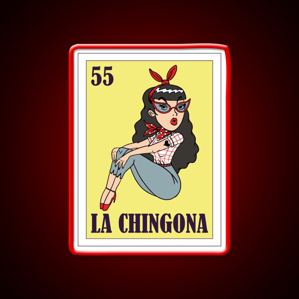 La Chingona Loteria Mexico 5 May Gift Bingo Party Drink Tequila Led Neon Sign Rgb Color - Shineneon