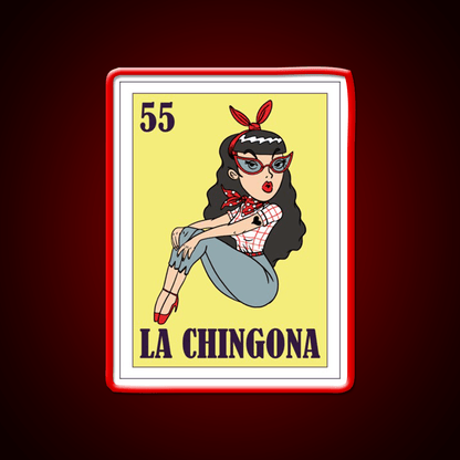 La Chingona Loteria Mexico 5 May Gift Bingo Party Drink Tequila Led Neon Sign Rgb Color - Shineneon