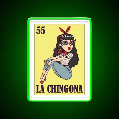 La Chingona Loteria Mexico 5 May Gift Bingo Party Drink Tequila Led Neon Sign Rgb Color - Shineneon