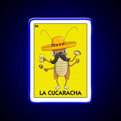 La Cucaracha Mexican Bingo With Taco And Beer Bar Decor Led Neon Sign Rgb Color - LED neon sign view 5