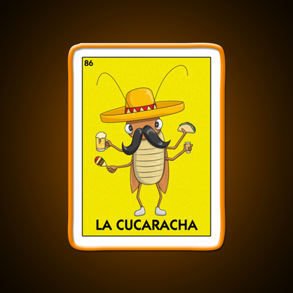 La Cucaracha Mexican Bingo With Taco And Beer Bar Decor Led Neon Sign Rgb Color - LED neon sign view 6