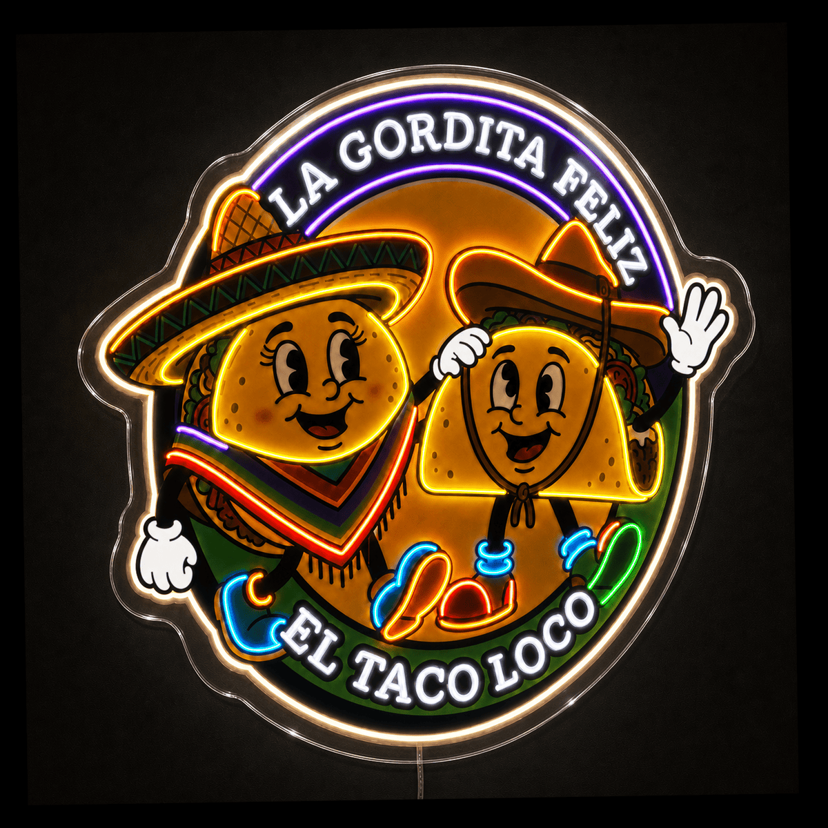 LA GORDITA FELIZ EL TACO LOCO Custom LED Neon Sign - Shineneon