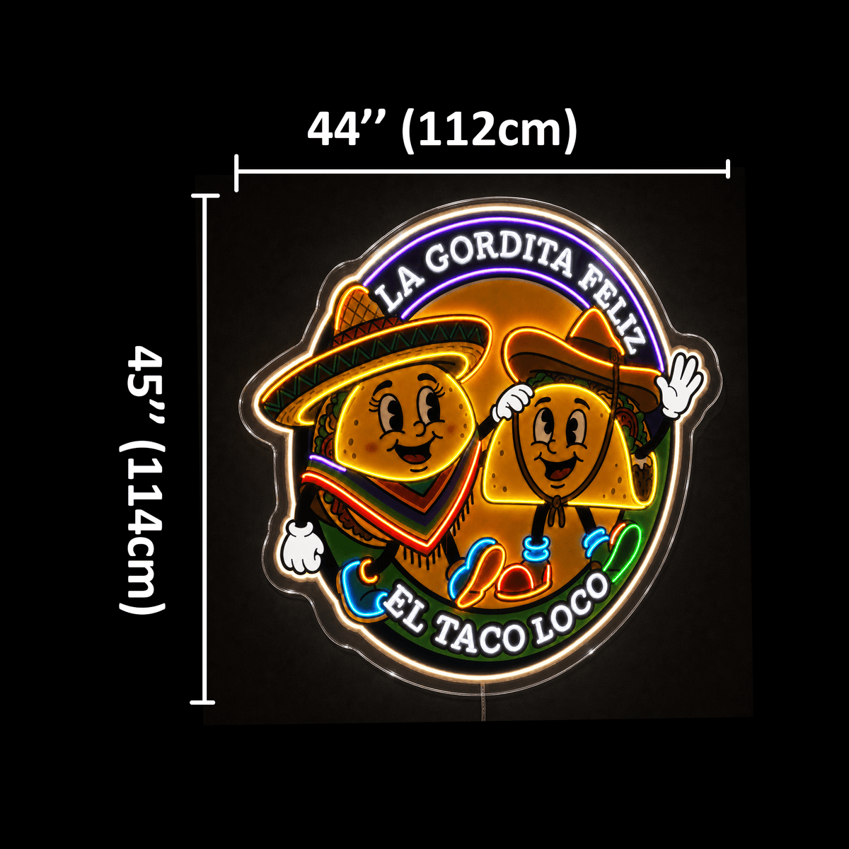 LA GORDITA FELIZ EL TACO LOCO Custom LED Neon Sign - Shineneon