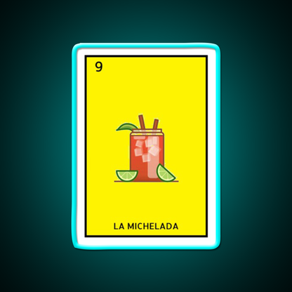 La Michelada Loteria Beer Bar Decor Led Neon Sign Rgb Color - Size and dimension reference