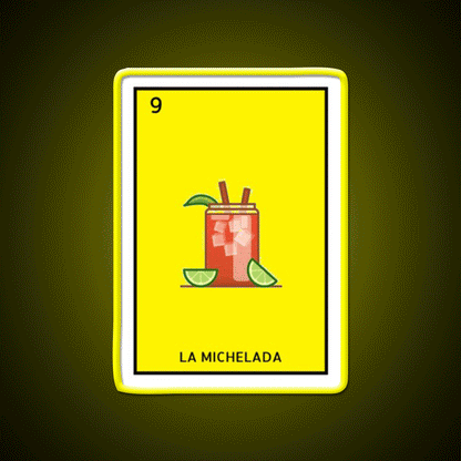 La Michelada Loteria Beer Bar Decor Led Neon Sign Rgb Color - Custom LED neon sign front view