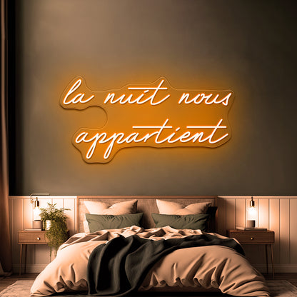 La Nuit Nous Appartient Led Neon Sign Wall Art