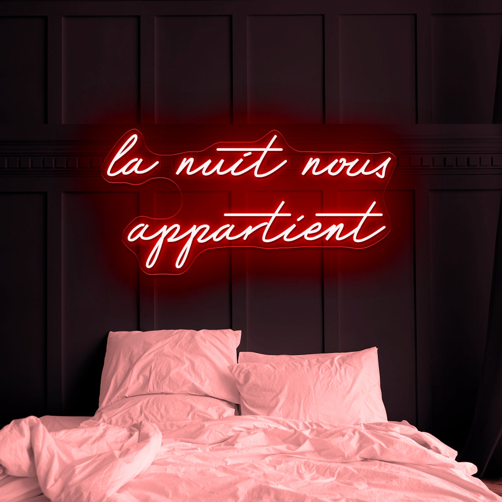 La Nuit Nous Appartient Led Neon Sign With Free Shipping - Custom LED neon sign front view