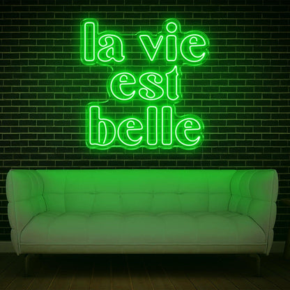 La Vie Est Belle Blue Led Neon Sign For Home Decor Wall Art | Shineneon