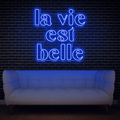La Vie Est Belle Blue Led Neon Sign For Home Decor Wall Art | Shineneon
