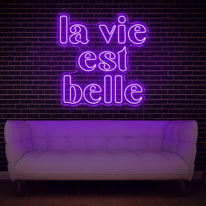La Vie Est Belle Blue Led Neon Sign For Home Decor Wall Art | Shineneon