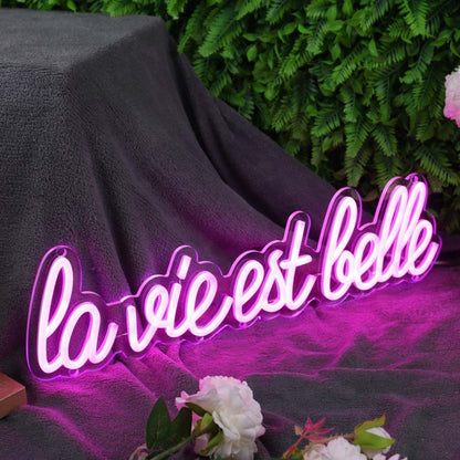 La Vie Est Belle Pink Led Neon Sign - Shineneon