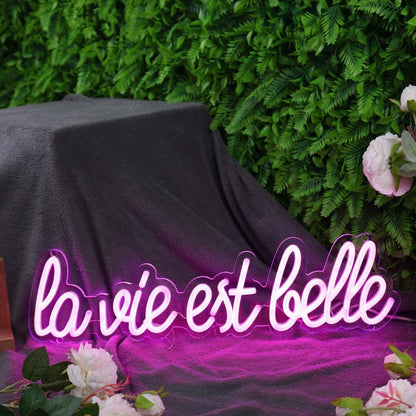 La Vie Est Belle Pink Led Neon Sign - Shineneon