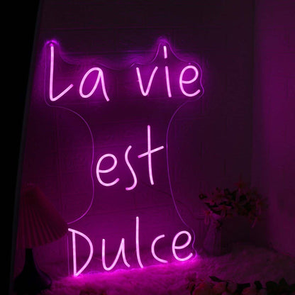 La Vie Est Dulce Purple Neon Sign | Shineneon