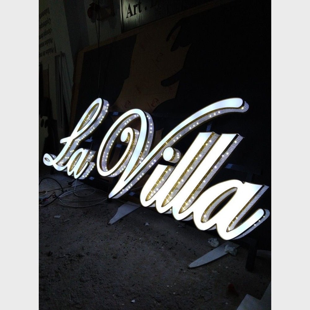 La Villa 3D Frontlit And Backlit Channel Letter Led Light Sign - Shineneon