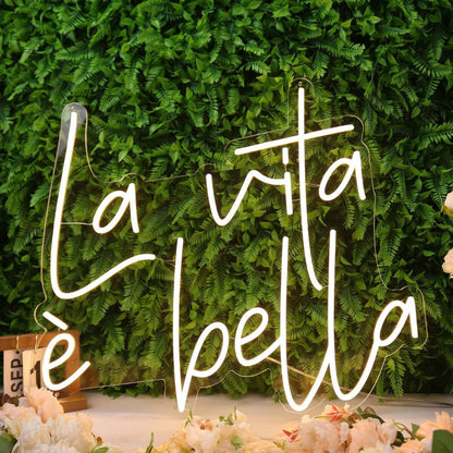 La Vita E Bella Yellow Led Neon Sign - Shineneon