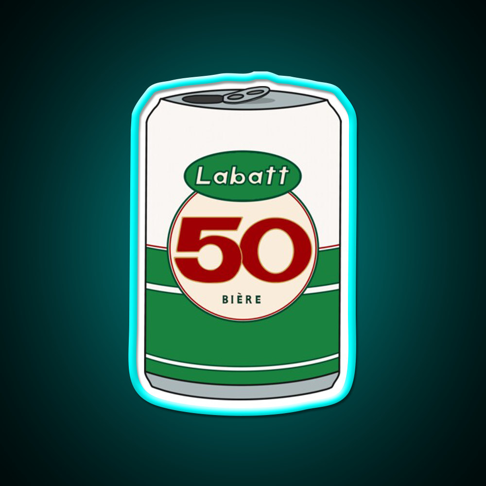 Labatt 50 Beer Can Beer Bar Decor Led Neon Sign Rgb Color - Size and dimension reference