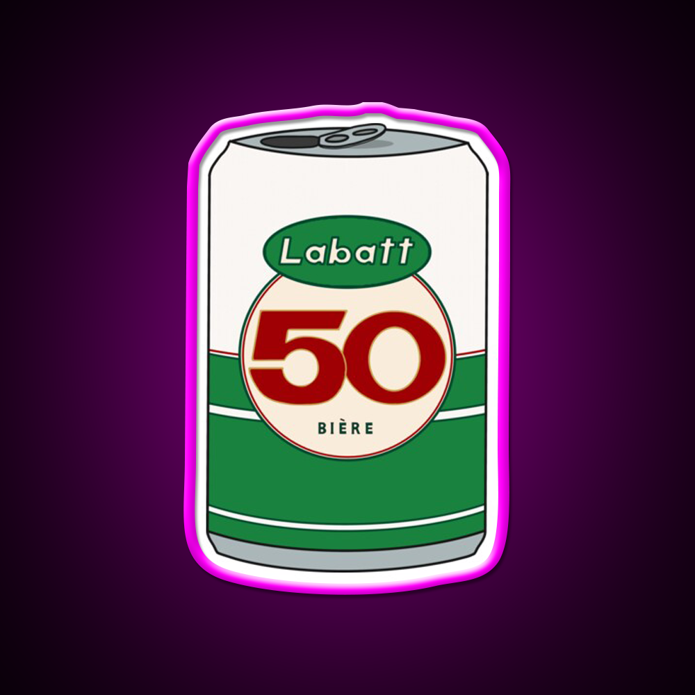 Labatt 50 Beer Can Beer Bar Decor Led Neon Sign Rgb Color - Neon sign mounted on wall in room