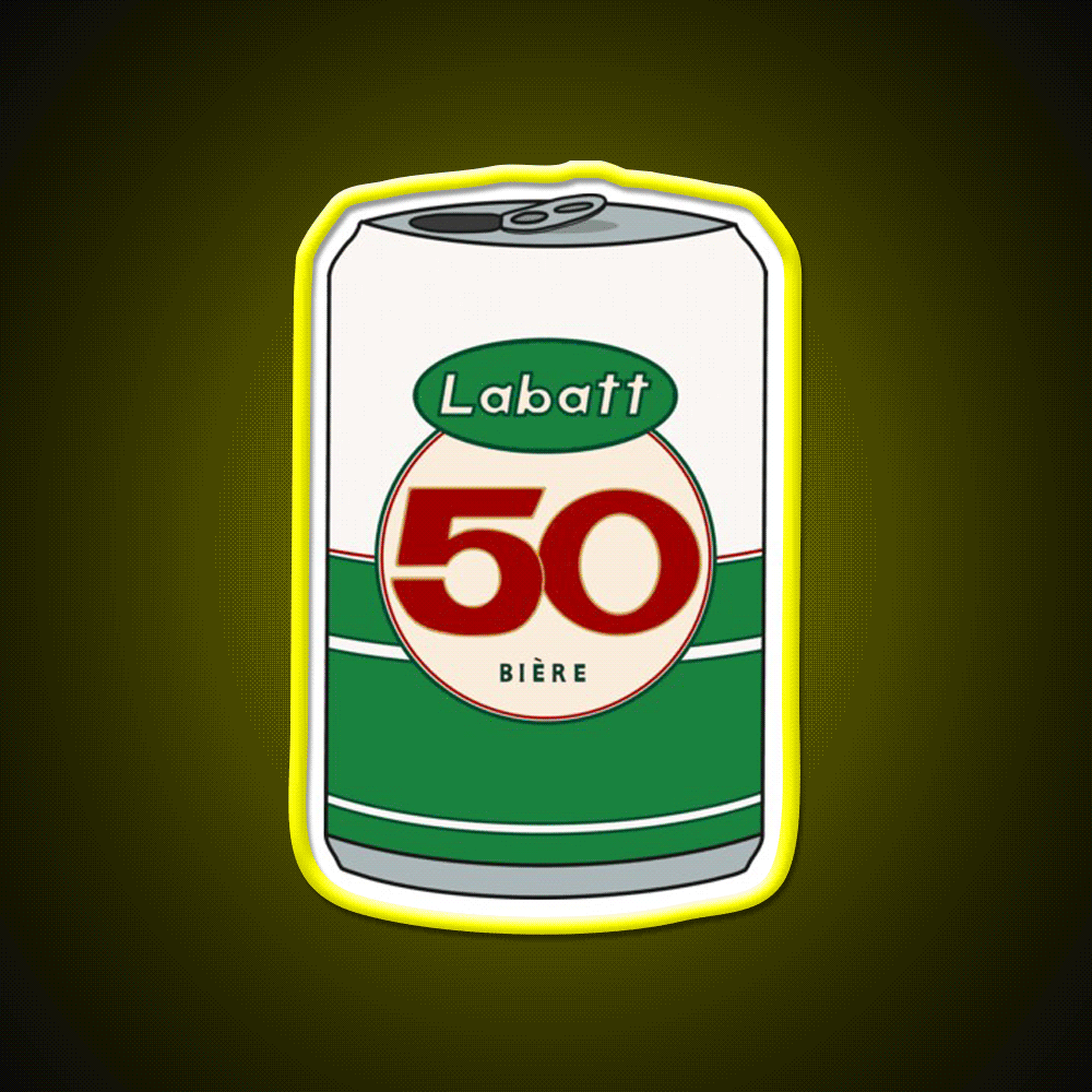 Labatt 50 Beer Can Beer Bar Decor Led Neon Sign Rgb Color - Custom LED neon sign front view