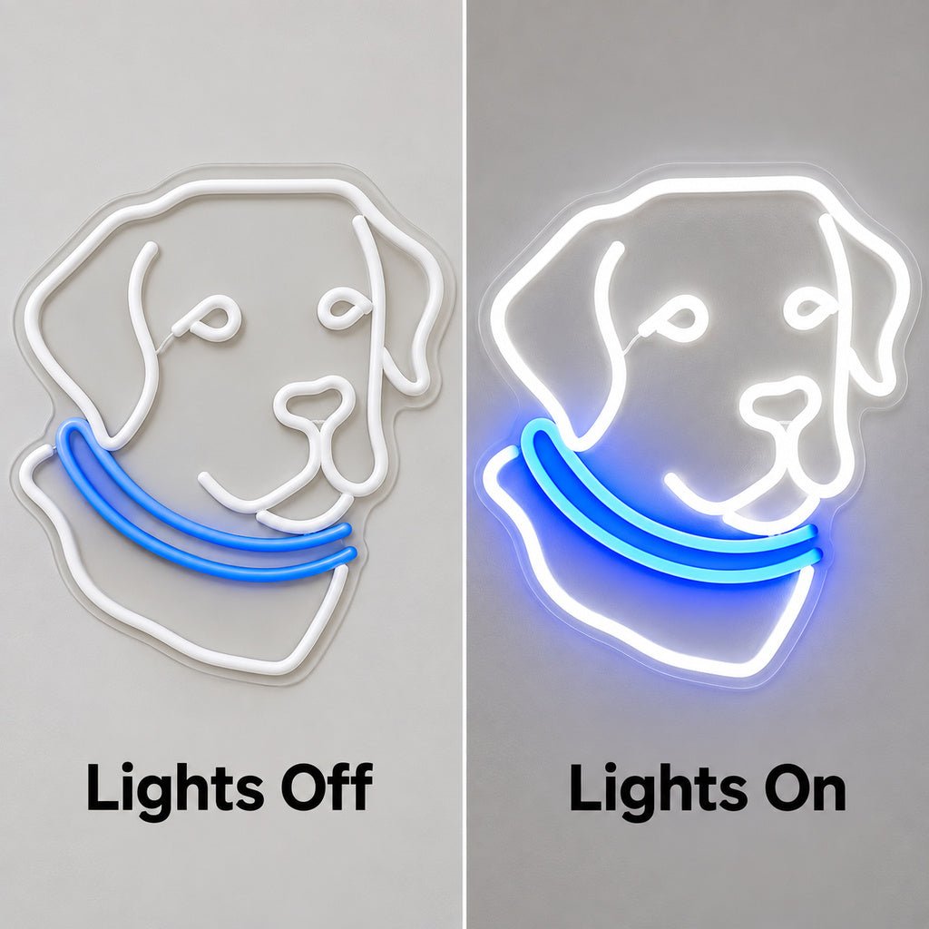 Labrador Retriever Blue Collar LED Neon Sign - Shineneon