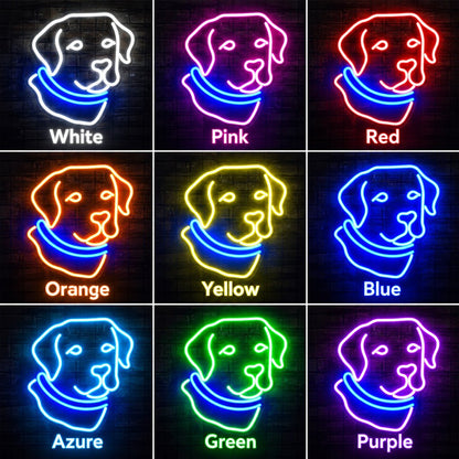 Labrador Retriever Blue Collar LED Neon Sign - Shineneon