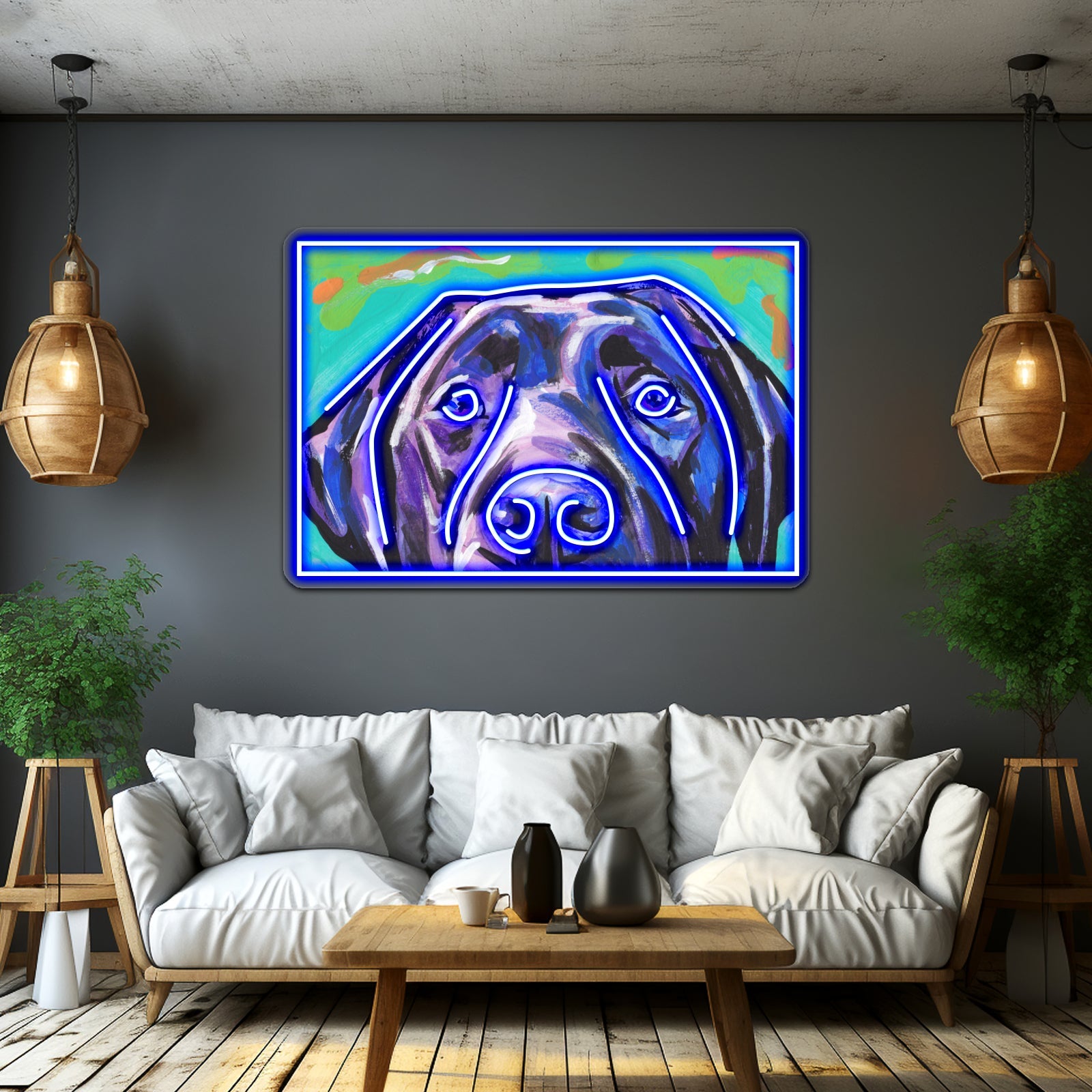 Labrador Retriever Colorful Pop Dog Artwork Neon Signs For Sale - Shineneon