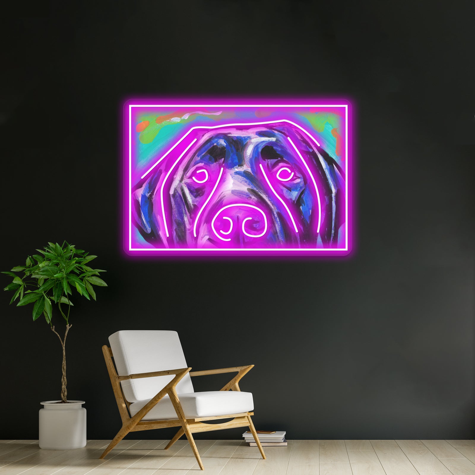Labrador Retriever Colorful Pop Dog Artwork Neon Signs For Sale