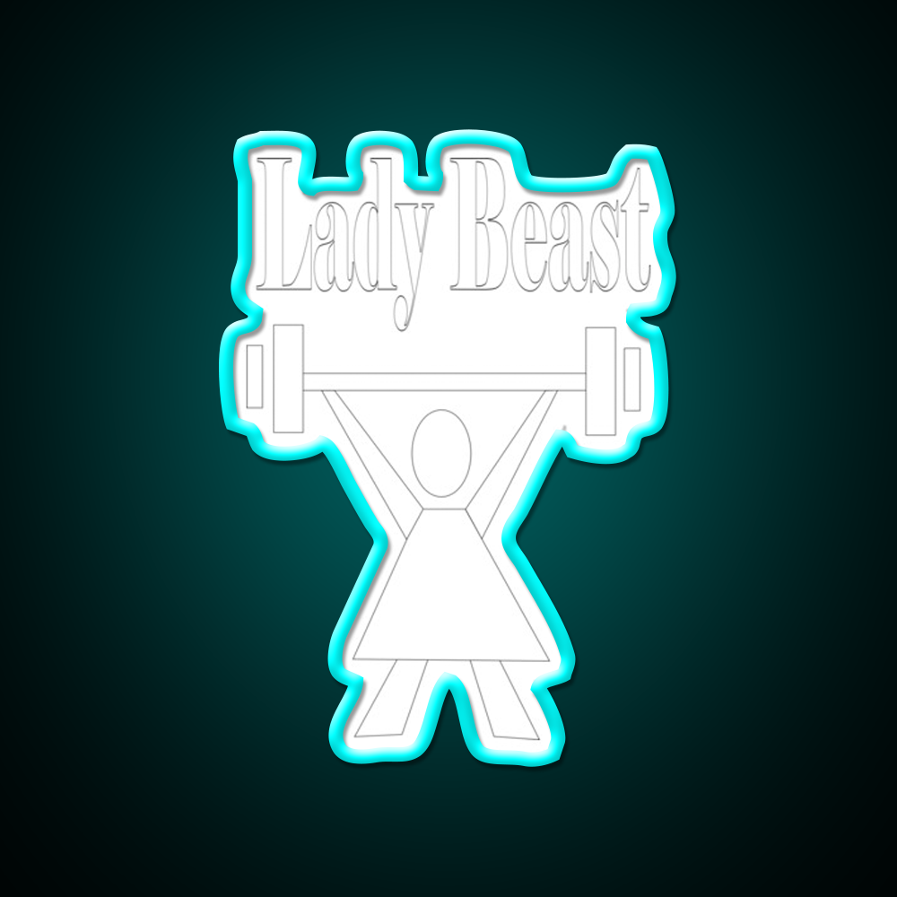 Lady Beast A Strong Powerful Woman That Lifts Gym Fitness Led Neon Sign Rgb Color
