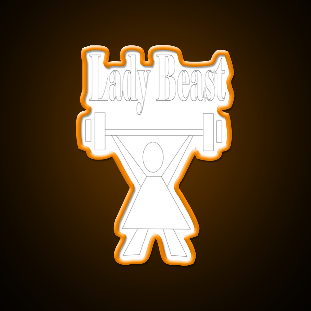 Lady Beast A Strong Powerful Woman That Lifts Gym Fitness Led Neon Sign Rgb Color