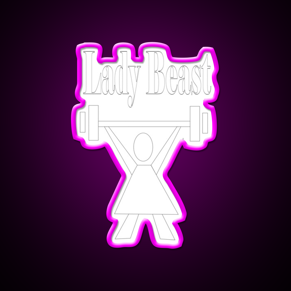 Lady Beast A Strong Powerful Woman That Lifts Gym Fitness Led Neon Sign Rgb Color