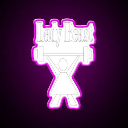 Lady Beast A Strong Powerful Woman That Lifts Gym Fitness Led Neon Sign Rgb Color
