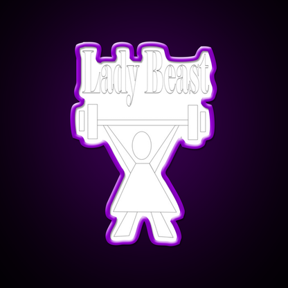 Lady Beast A Strong Powerful Woman That Lifts Gym Fitness Led Neon Sign Rgb Color