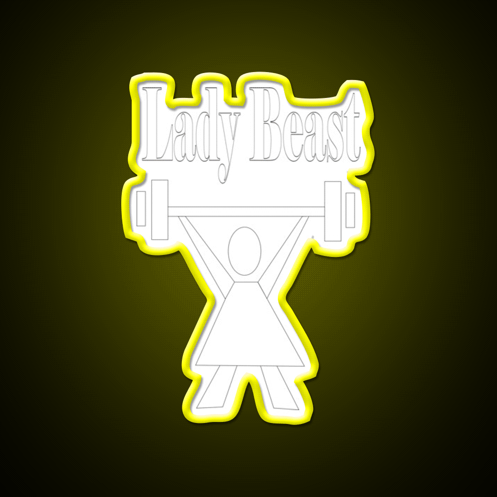 Lady Beast A Strong Powerful Woman That Lifts Gym Fitness Led Neon Sign Rgb Color