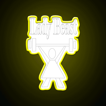 Lady Beast A Strong Powerful Woman That Lifts Gym Fitness Led Neon Sign Rgb Color