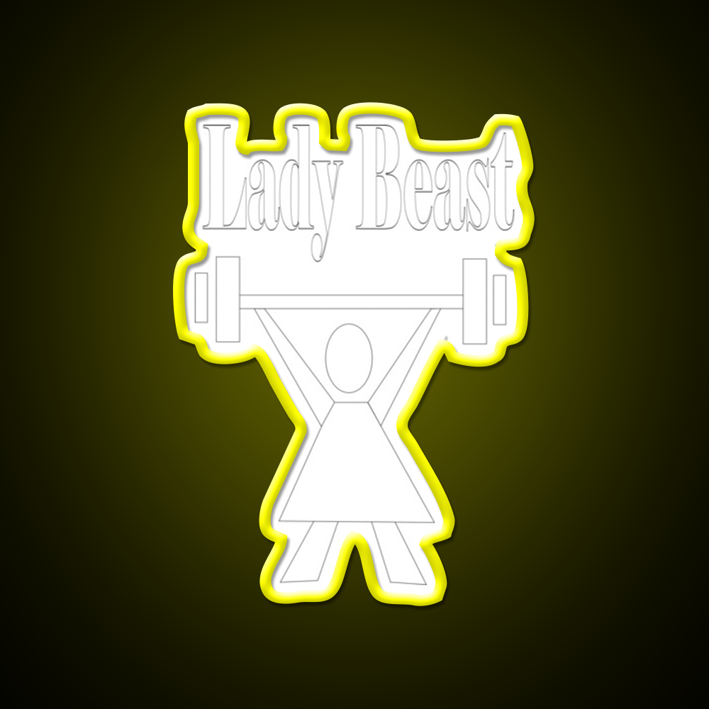 Lady Beast A Strong Powerful Woman That Lifts Gym Fitness Led Neon Sign Rgb Color