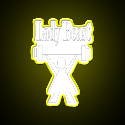 Lady Beast A Strong Powerful Woman That Lifts Gym Fitness Led Neon Sign Rgb Color