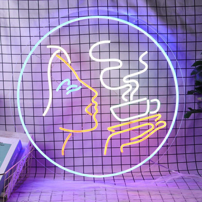Lady Drinking Coffee Led Neon Sign | Shineneon