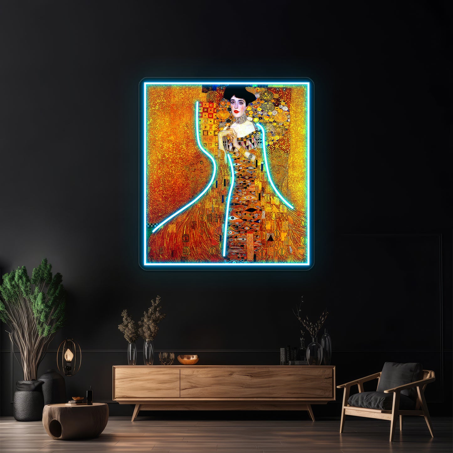 Lady In Gold Gustav Klimt 1912 High Definition Painting Print Wall Artwork Neon Signs