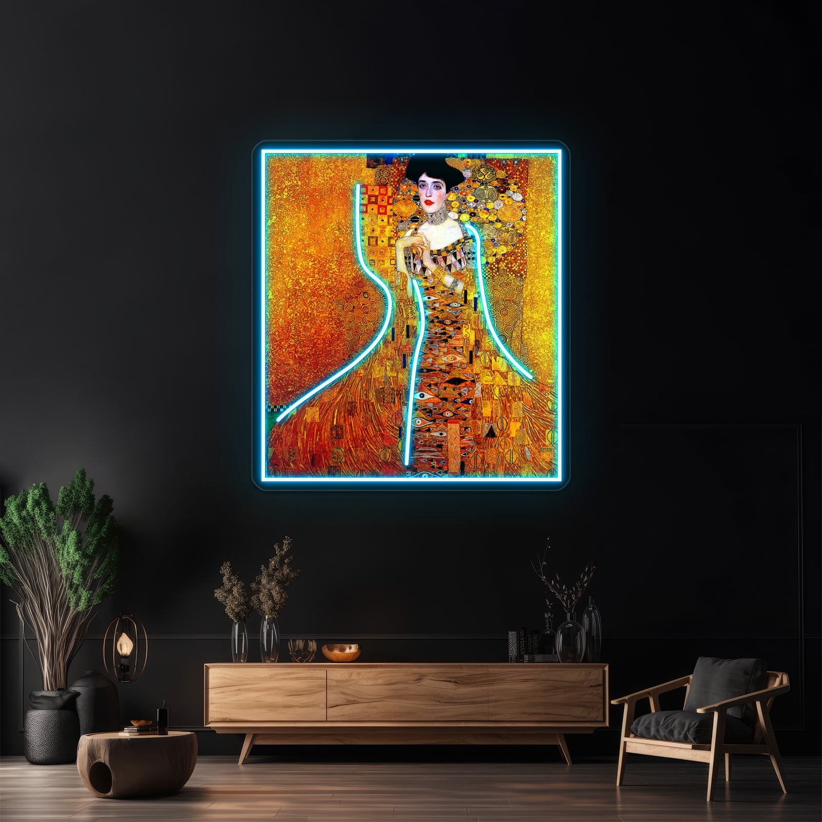 Lady In Gold Gustav Klimt 1912 High Definition Painting Print Wall Artwork Neon Signs | Shineneon