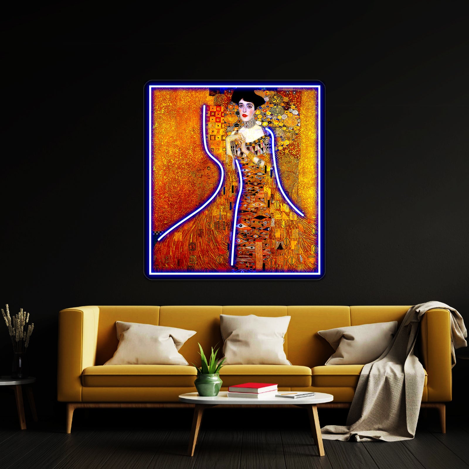 Lady In Gold Gustav Klimt 1912 High Definition Painting Print Wall Artwork Neon Signs | Shineneon