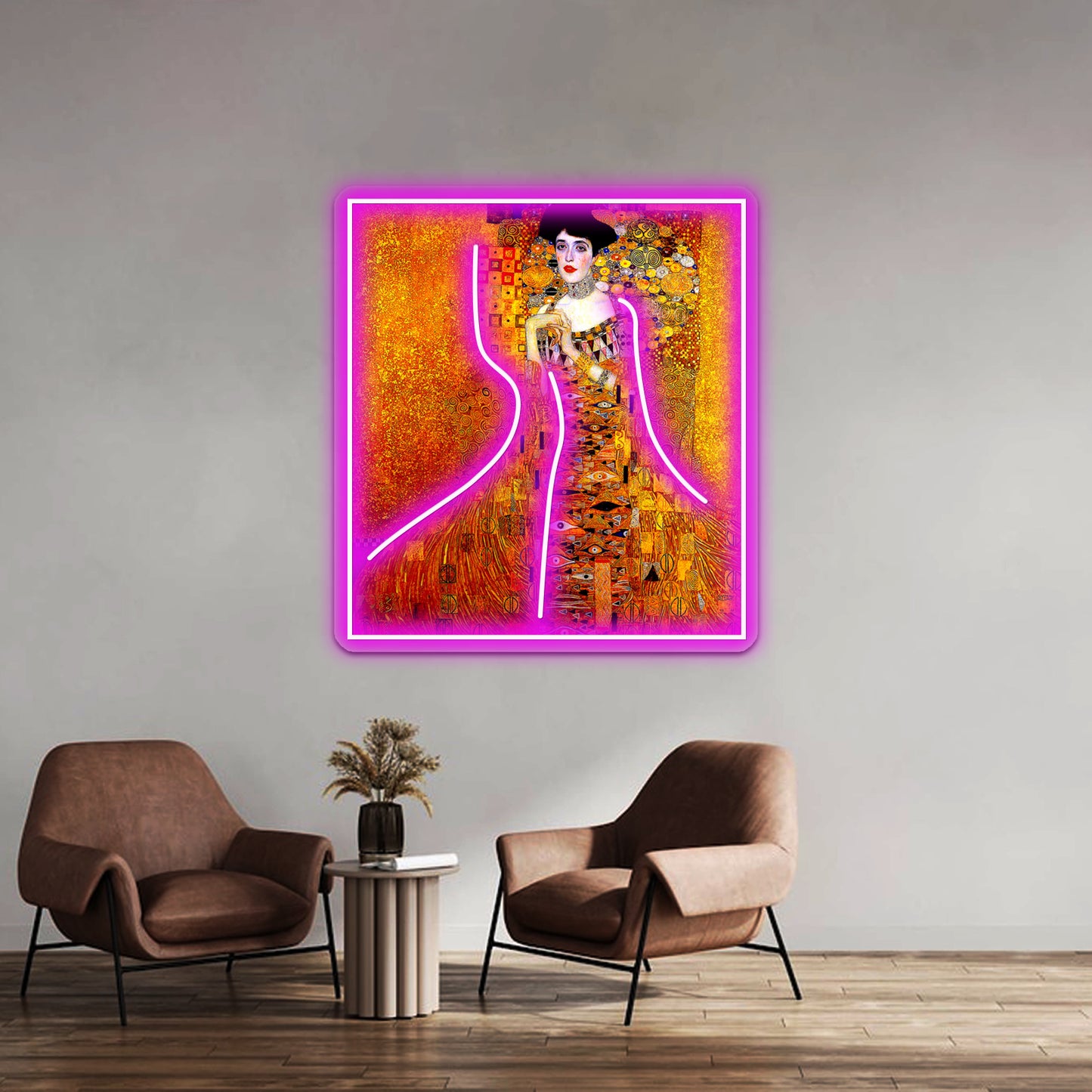 Lady In Gold Gustav Klimt 1912 High Definition Painting Print Wall Artwork Neon Signs