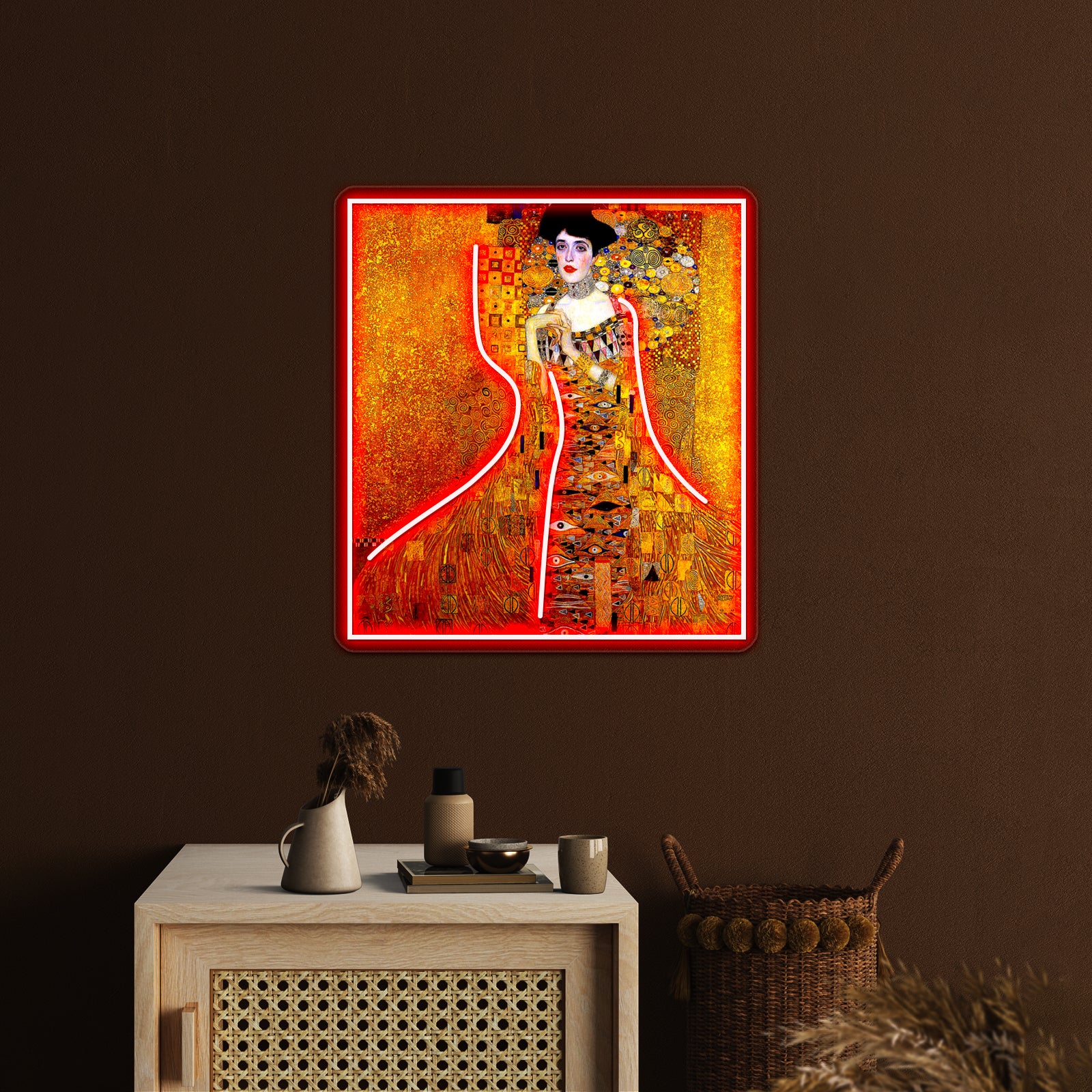 Lady In Gold Gustav Klimt 1912 High Definition Painting Print Wall Artwork Neon Signs | Shineneon